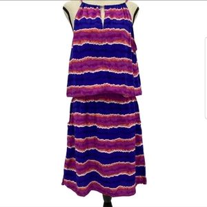 Tommy Bahama High Neck Paint Stripe Dress Size M